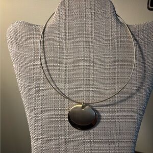 Monet Gold Tone Two Disc Omega Chain Necklace